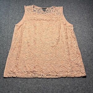 Adrianna Papell Blush Lace Sleeveless Top